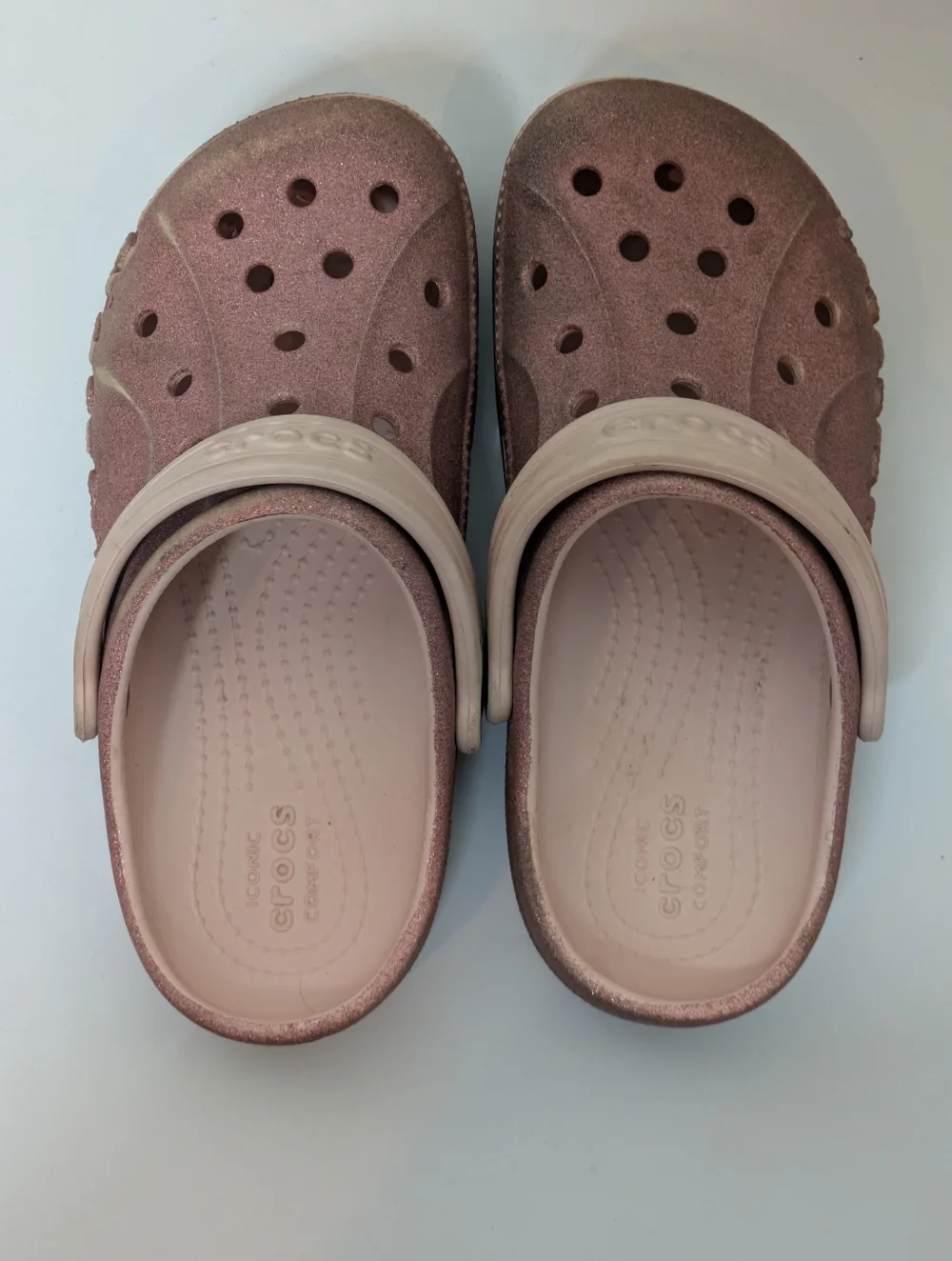 Crocs Pink Sparkles Water Shoe Sandal 13T